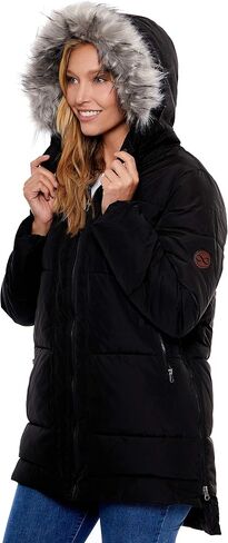 BE BOUNDLESS Women's Water-Resistant Faux Fur Hood Framework Anorak Jacket in Saudi Arabia