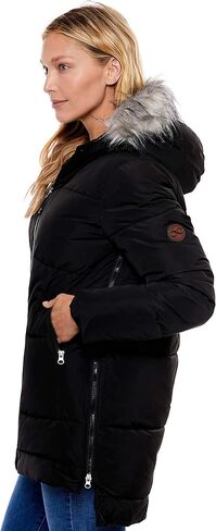 BE BOUNDLESS Women's Water-Resistant Faux Fur Hood Framework Anorak Jacket in Saudi Arabia