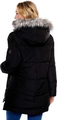 BE BOUNDLESS Women's Water-Resistant Faux Fur Hood Framework Anorak Jacket in Saudi Arabia