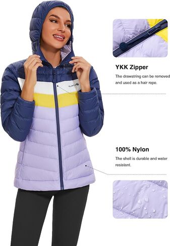 IGUANA Women's Hooded Packable Ultra Light Weight Short Down Jacket Winter Puffer Coat in Kuwait