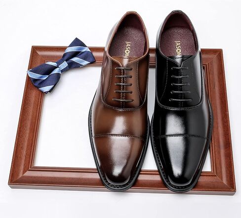Men’s Classic Oxford Modern Lace Up Genuine Leather Lined Dress Shoes,Business Casual Shoes in Saudi Arabia
