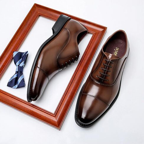 Men’s Classic Oxford Modern Lace Up Genuine Leather Lined Dress Shoes,Business Casual Shoes in Saudi Arabia