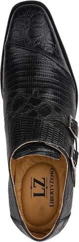 LIBERTYZENO Mens Animal Print Genuine Leather Wingtip Monkstrap Dress Shoes in Saudi Arabia