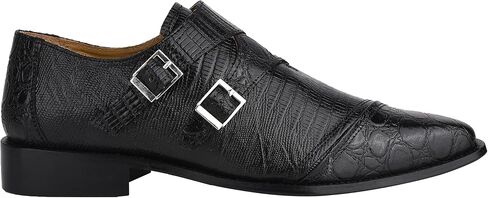 LIBERTYZENO Mens Animal Print Genuine Leather Wingtip Monkstrap Dress Shoes in Saudi Arabia