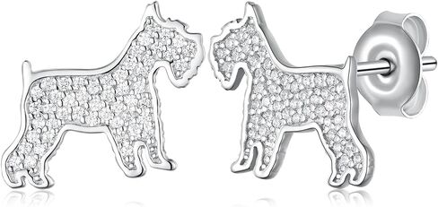 Schnauzer Stud Earrings 925 Sterling Silver Schnauzer Earrings Schnauzer Jewelry Gift Birthday Christmas Dog Earrings for Women Girl in Saudi Arabia