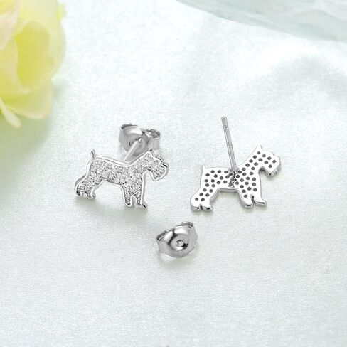 Schnauzer Stud Earrings 925 Sterling Silver Schnauzer Earrings Schnauzer Jewelry Gift Birthday Christmas Dog Earrings for Women Girl in Saudi Arabia