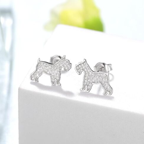 Schnauzer Stud Earrings 925 Sterling Silver Schnauzer Earrings Schnauzer Jewelry Gift Birthday Christmas Dog Earrings for Women Girl in Saudi Arabia