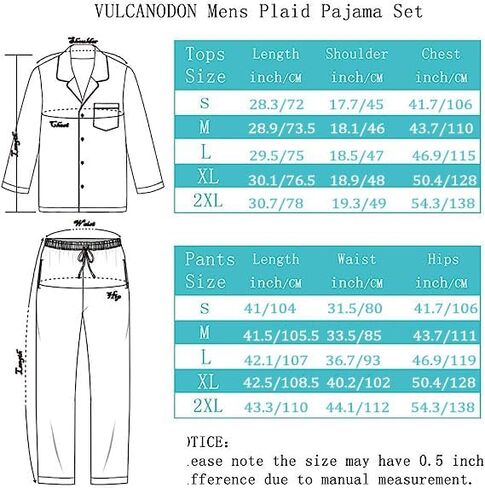 مجموعة بيجامة رجالية من Vulcanodon، 100% قطن فلانيل PJS ناعم منسوج وأكمام طويلة مكونة من قطعتين بأزرار سفلية in Kuwait