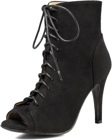 GATUXUS Women Platform Open Toe Lace Up High Heel Boots Ankle Booties Pump Shoes in Saudi Arabia