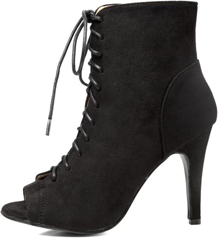 GATUXUS Women Platform Open Toe Lace Up High Heel Boots Ankle Booties Pump Shoes in Saudi Arabia