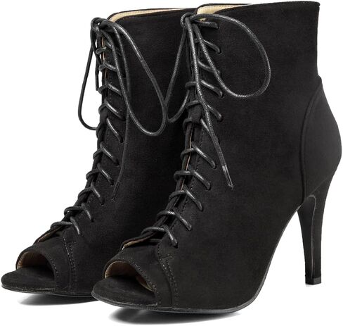 GATUXUS Women Platform Open Toe Lace Up High Heel Boots Ankle Booties Pump Shoes in Saudi Arabia