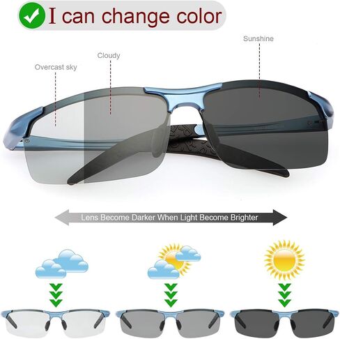 Polarized Photochromic Driving z87 Sunglasses for Men Day Night Safety Glasses in Kuwait