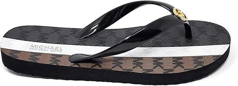 مايكل كورس MK Stripe Flip Flop، أسود/بني in Kuwait