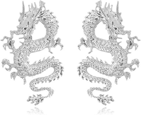 Punk Gold Tone Firery Dragon Stud Earrings For Women 2020 Unique Chic Metal Dragon Statement Earrings Jewelry in Saudi Arabia