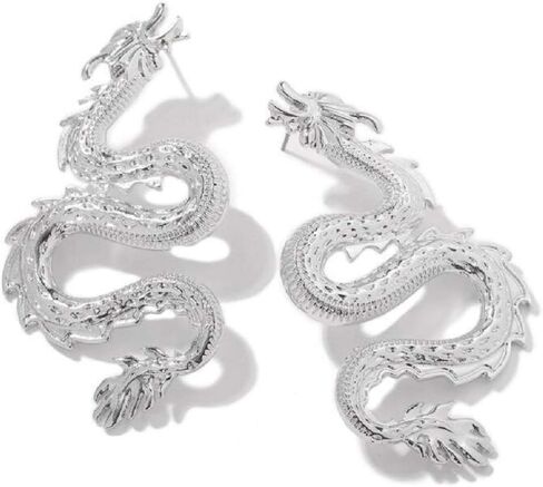 Punk Gold Tone Firery Dragon Stud Earrings For Women 2020 Unique Chic Metal Dragon Statement Earrings Jewelry in Saudi Arabia