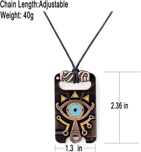 MEETCUTE Vintage Unisex Necklace,The Legend of Zelda Breath of The Wild Sheikah Eye Dog Tag Necklace Cosplay in Saudi Arabia