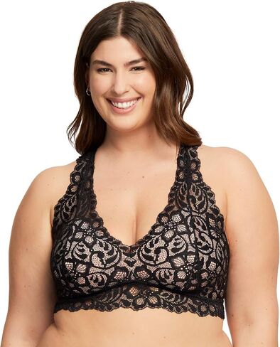 Women’s Plus Size Lace Bralette Unpadded Wireless Sexy Racerback Lace Bra | D to F Cups in Saudi Arabia