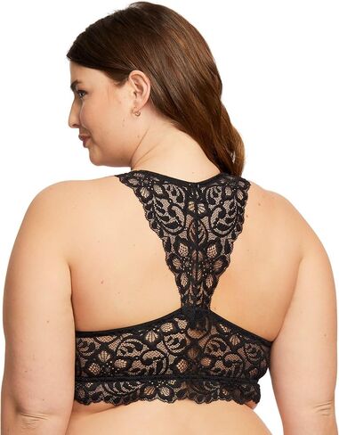 Women’s Plus Size Lace Bralette Unpadded Wireless Sexy Racerback Lace Bra | D to F Cups in Saudi Arabia