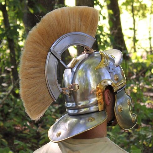 AnNafi® Roman Centurion Helmet | Mens Wearable Warrior Spartan Helmets Medieval Costume Premium Quality with Fitted Leather Liner Wearable for Adult | Medieval Costumes Helm Armor SCA LARP Replica in Saudi Arabia