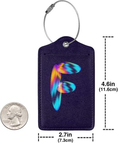 Set of 2 Initial Luggage Tags for Suitcase, Cute Letter Design Cruise Ship Bag Tags, Distinctive Baggage Tags with Privacy Cover, Leather ID Label for Women Men Kids Travel, Rainbow Letter G in Saudi Arabia
