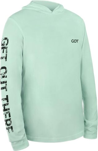 GOT Sports UPF 50+ Hooded Fishing Shirt for Men Women - Long Sleeve Hoodie T Shirts - UV Sun Protection, Lightweight in Kuwait