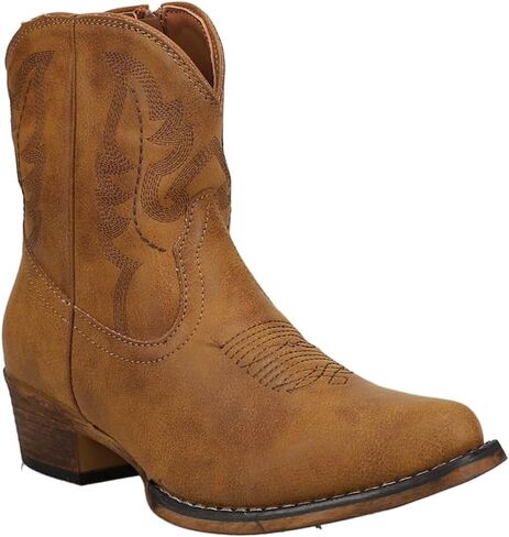 ROPER Womens Shay Round Toe Casual Boots Ankle Low Heel 1-2" - Brown in Saudi Arabia