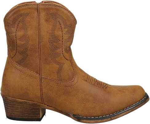 ROPER Womens Shay Round Toe Casual Boots Ankle Low Heel 1-2" - Brown in Saudi Arabia