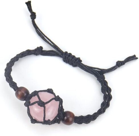 DATOA Crystal Stone Bracelet Adjustable Braided Rope Bracelet Handmade Woven Netted Cage with Crystal in Saudi Arabia