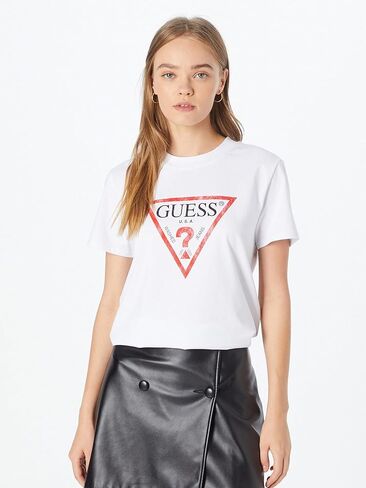 GUESS Women's Essential Short Sleeve Classic Fit Logo Tee in Saudi Arabia