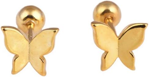 Izpack 18G Tiny Butterfly Cartilage Stud Earrings S925 Sterling Silver Minimalist Tragus Helix Barbell Bar Labret Studs Earring Screw Back Piercing Jewelry Gifts for Women Girls Sensitive Ears in Saudi Arabia