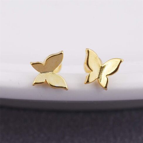 Izpack 18G Tiny Butterfly Cartilage Stud Earrings S925 Sterling Silver Minimalist Tragus Helix Barbell Bar Labret Studs Earring Screw Back Piercing Jewelry Gifts for Women Girls Sensitive Ears in Saudi Arabia