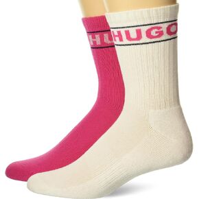 HUGO Men's 2-Pack Line Logo Ribbed Socks