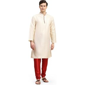 FASHIENT Men's Jacquard Art Silk Kurta Pajama Set