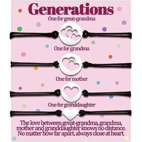 Great Grandma Mom Granddaughter Bracelets Gifts Mother Daughter Grandmother Bracelets Set for 3 4 Generations Matching Bracelet Nana Mothers Day Gifts Little Girls Women Jewelry Birthday Gift 3 4 5 6 Pcs