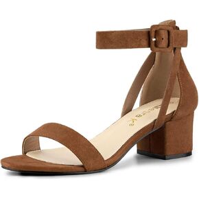Allegra K Women's Ankle Strap Block Low Heel Sandal in Saudi Arabia