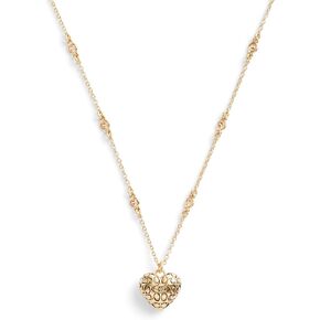 COACH Womens Signature Quilted Heart Pendant Necklace in Saudi Arabia