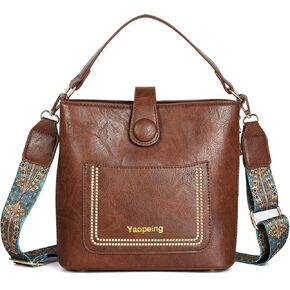 Yaopeing Vintage Women Shoulder Bags and Purse,Leather Bucket Handbags Tote Bag Ladies Satchel Hobo Crossbody Bags in Kuwait