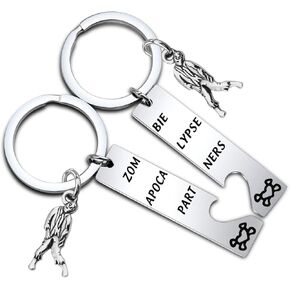 bobauna Zombie Apocalypse Partners Broken Heart Keychain Set Of 2 Gift For Best Friends Couples