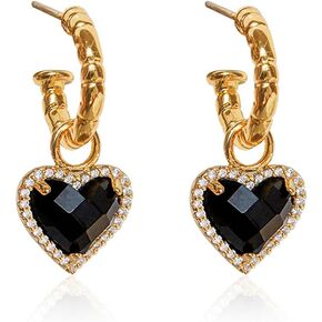 Gelvtic Gold Heart Stud Earrings for Women Girls, Dangle Earrings Drop Gift for Her