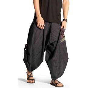 The Veshti Company Harem Pajama Yoga Pants for Men, 100% Cotton Baggy Loose Hippie Aladdin Oversized Casual Joggers Pants in Kuwait