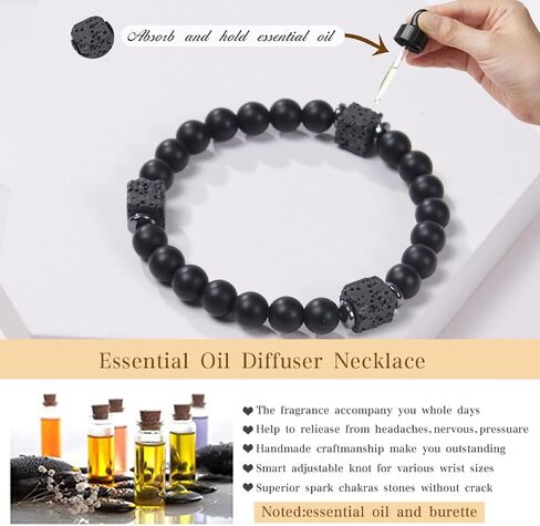 To My Son Bracelet, Mother/Dad and Son Forever Linked Together Mens Natural Beaded Link Bracelet, Handmade Black Agate and Tiger's Eye Stone Bracelets for Son from Mom, Bar Mitzvah Graduation Birthday gifts in Saudi Arabia