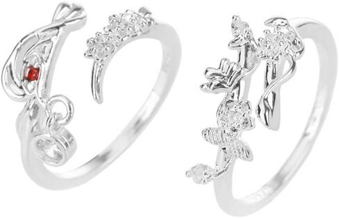 Aimibaoge Heaven Official's Blessing Ring Cosplay Anime Lian and Huacheng Couple Ring Costume Jewelry Alloy 2PCS in Saudi Arabia