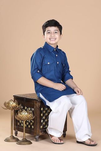 AJ DEZINES® Boys Ethnic Wear Cotton Pathani Suit || Diwali Outfit in Saudi Arabia