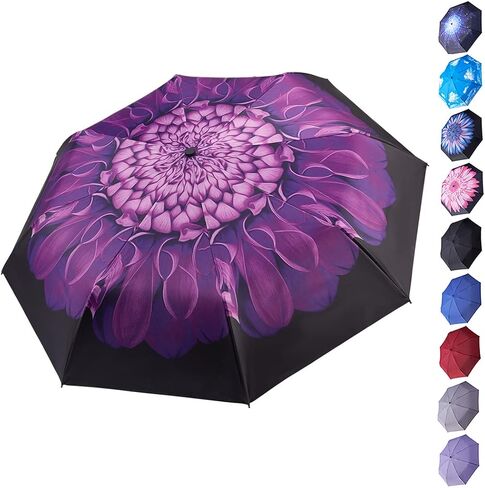 Goothdurs Travel Compact sun&rain Umbrella –Small Mini Lightweight Windproof Waterproof Folding Parasol Umbrellas for Men & Women in Saudi Arabia