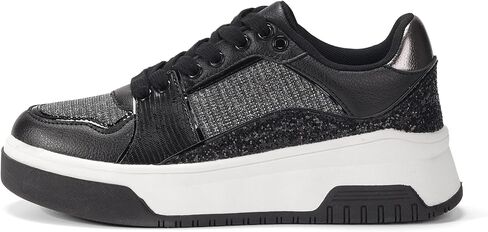 حذاء رياضي نسائي من K KIP WOK للتنس ذو نعل سميك لامع وترتر لامع ورباط كاجوال من الجلد الصناعي in Kuwait