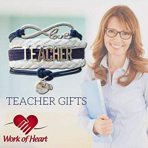 Teacher Bracelet- Black Teacher Infinity Jewelry, Teacher Gift, Show Your Teacher Appreciation in Saudi Arabia