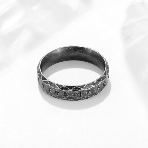 Nanafast Viking Rings for Men, Women Silver/Black/Vintage Stainless Steel Norse Rings for men, Runes Viking Ring Bands for Men in Saudi Arabia