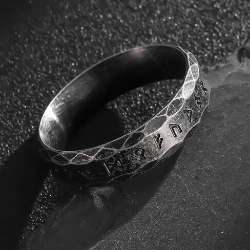 Nanafast Viking Rings for Men, Women Silver/Black/Vintage Stainless Steel Norse Rings for men, Runes Viking Ring Bands for Men in Saudi Arabia