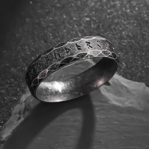 Nanafast Viking Rings for Men, Women Silver/Black/Vintage Stainless Steel Norse Rings for men, Runes Viking Ring Bands for Men in Saudi Arabia