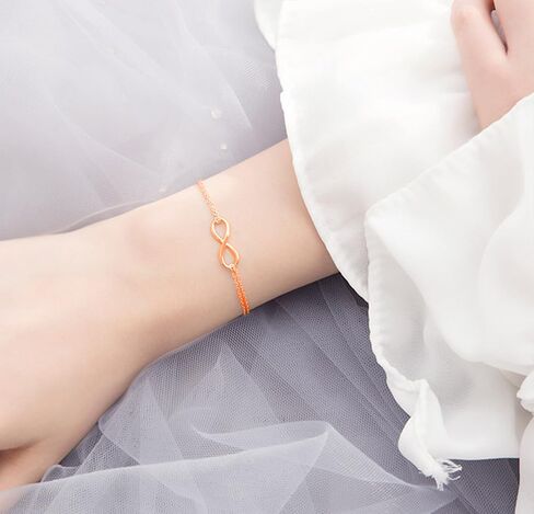 KristLand Women's Infinity Bracelet/Delicate Bracelet for Women 925 Sterling Silver Adjustable Infinity Endless Love Bracelet for Girl Women Birthday Gift in Saudi Arabia